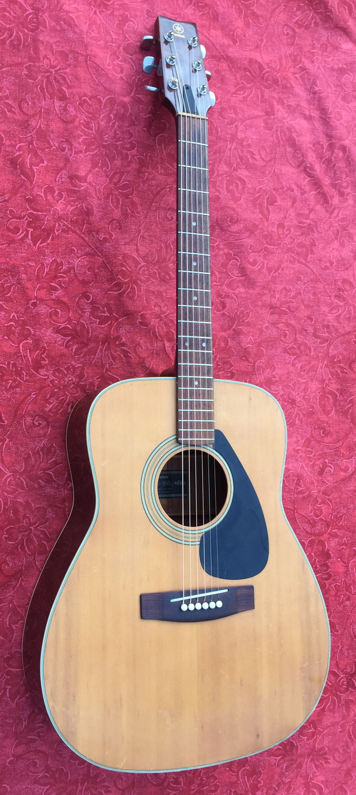 70's YAMAHA FG-160 low action & sound, good frets, no repair or